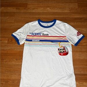 NWOT Disney Parks Skyliner Mickey Minnie White T-Shirt Blue The Scenic Route